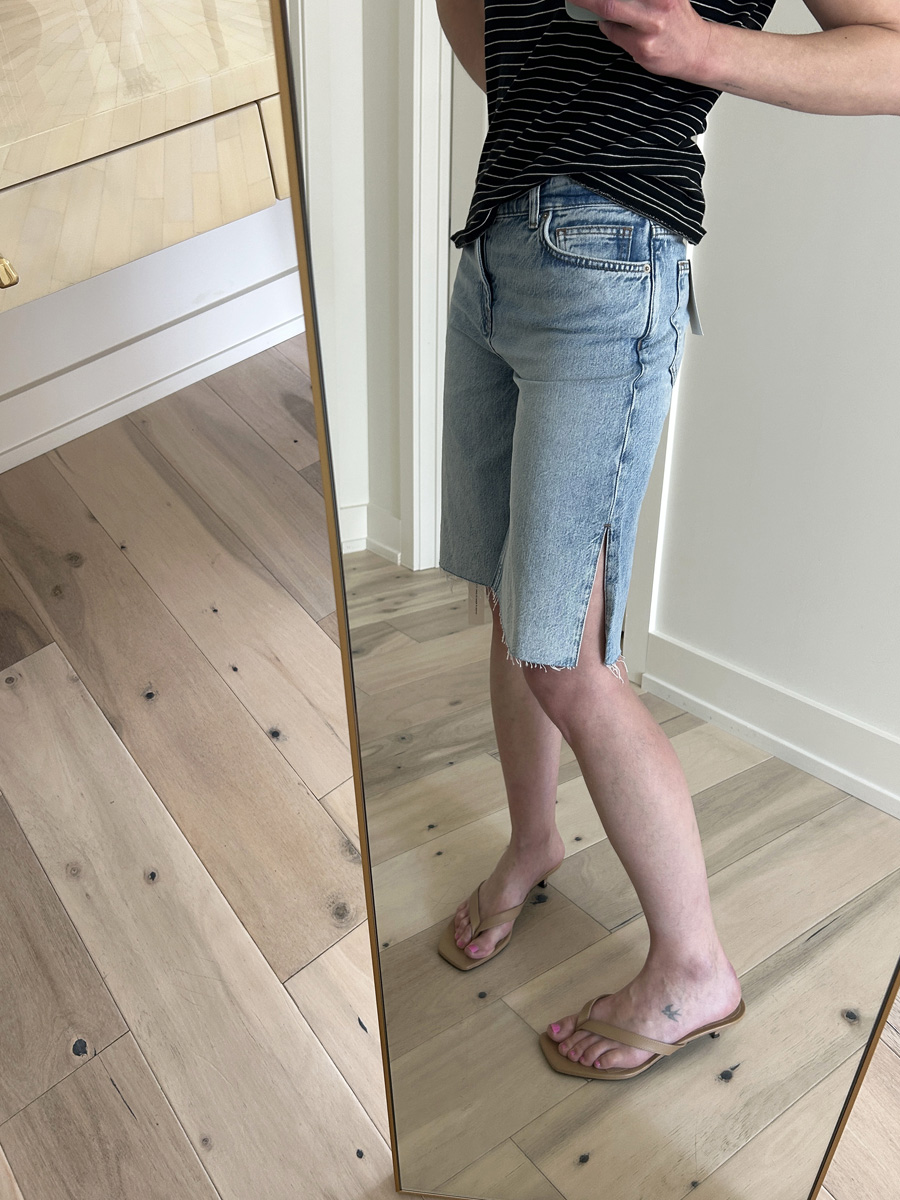 4xpqstykvxqrvlde8wop7l Allyson Payer trying on Reformation Finley Shorts.