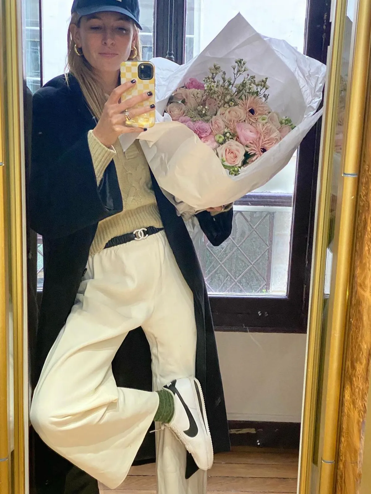 a French influencer wears Nike Cortez